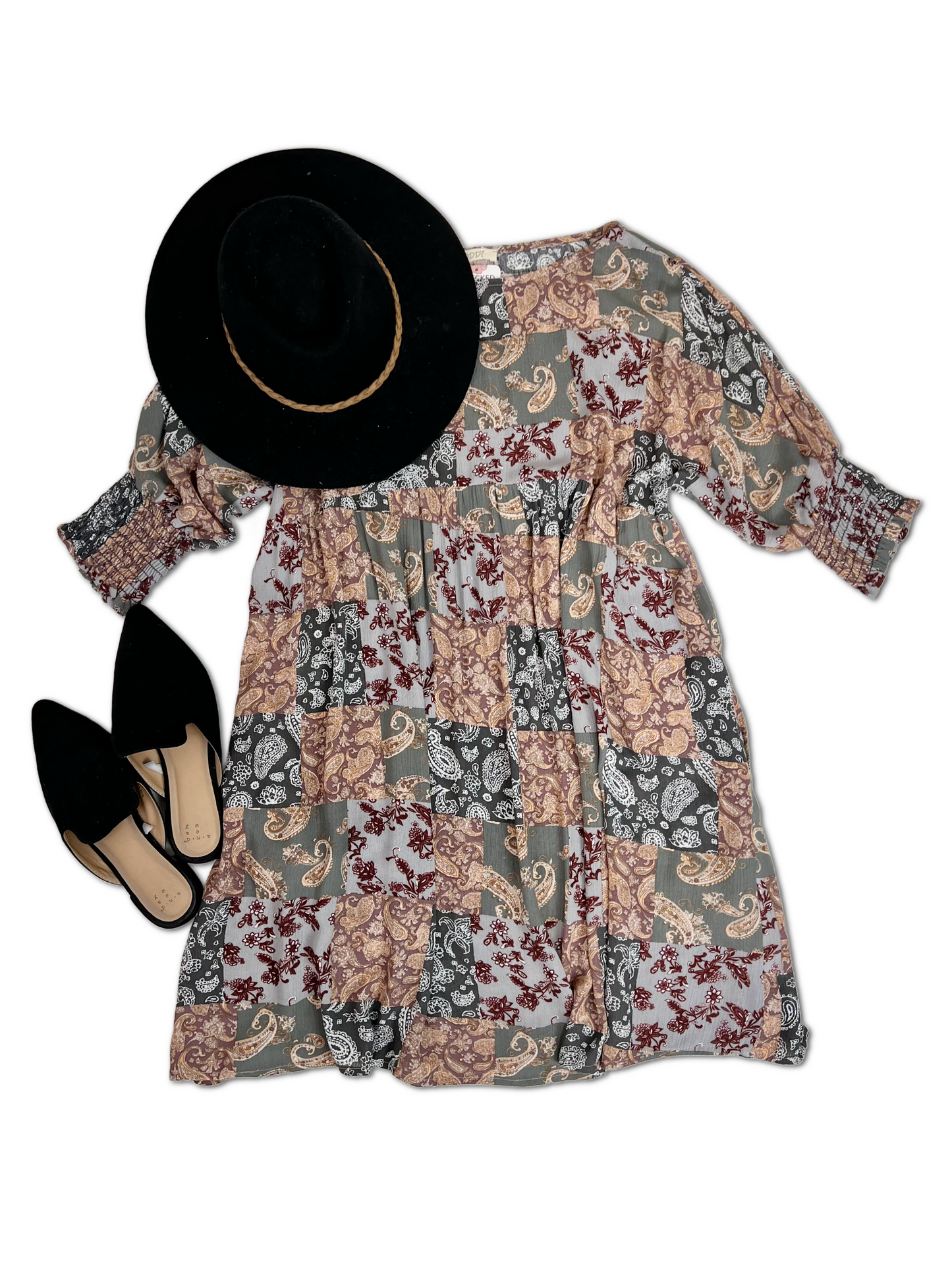 Patchwork Betty - Charcoal Dress