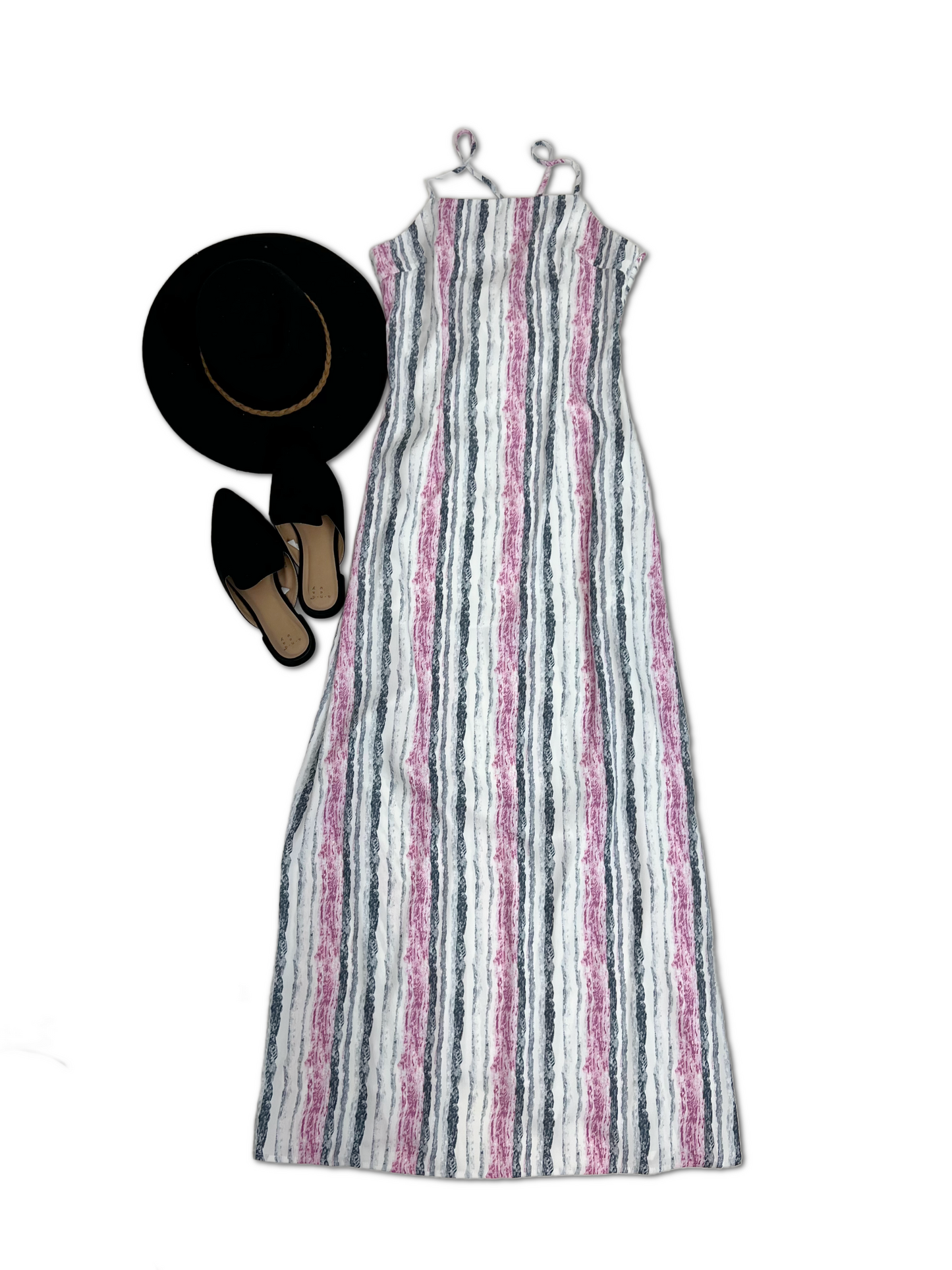 Watercolor Striped Maxi - Plum