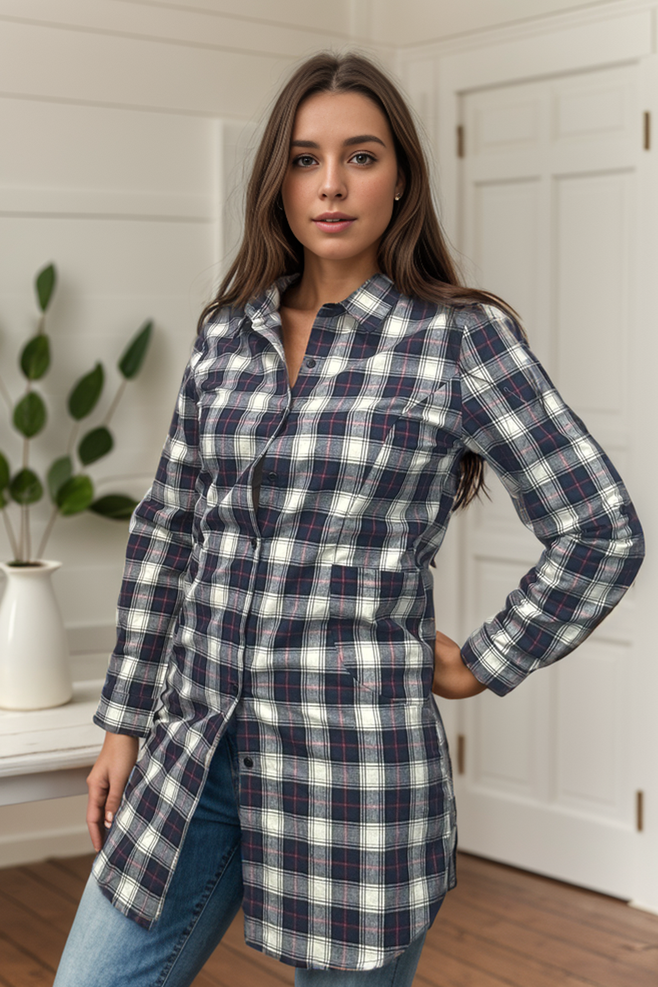 You Get Me - Plaid Pullover