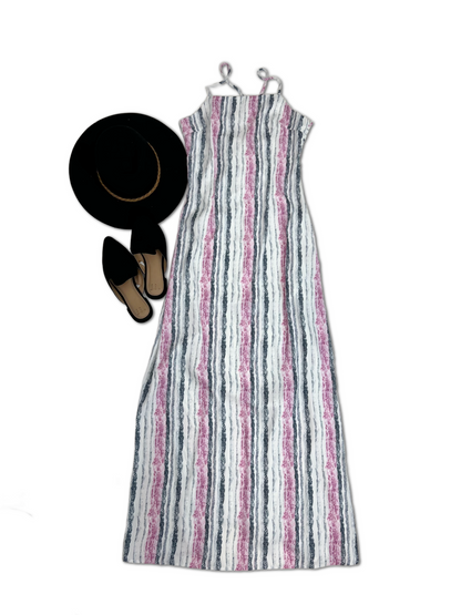Watercolor Striped Maxi - Plum