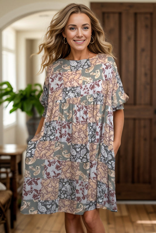 Patchwork Betty - Charcoal Dress
