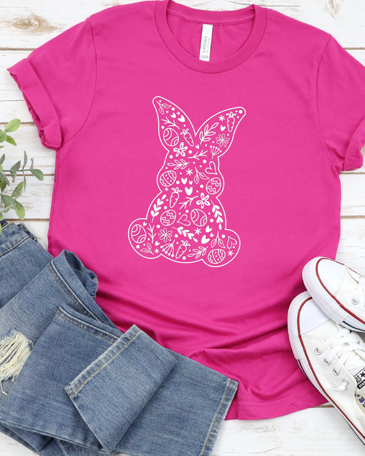 BUNNY OUTLINE TEE (BELLA CANVAS)